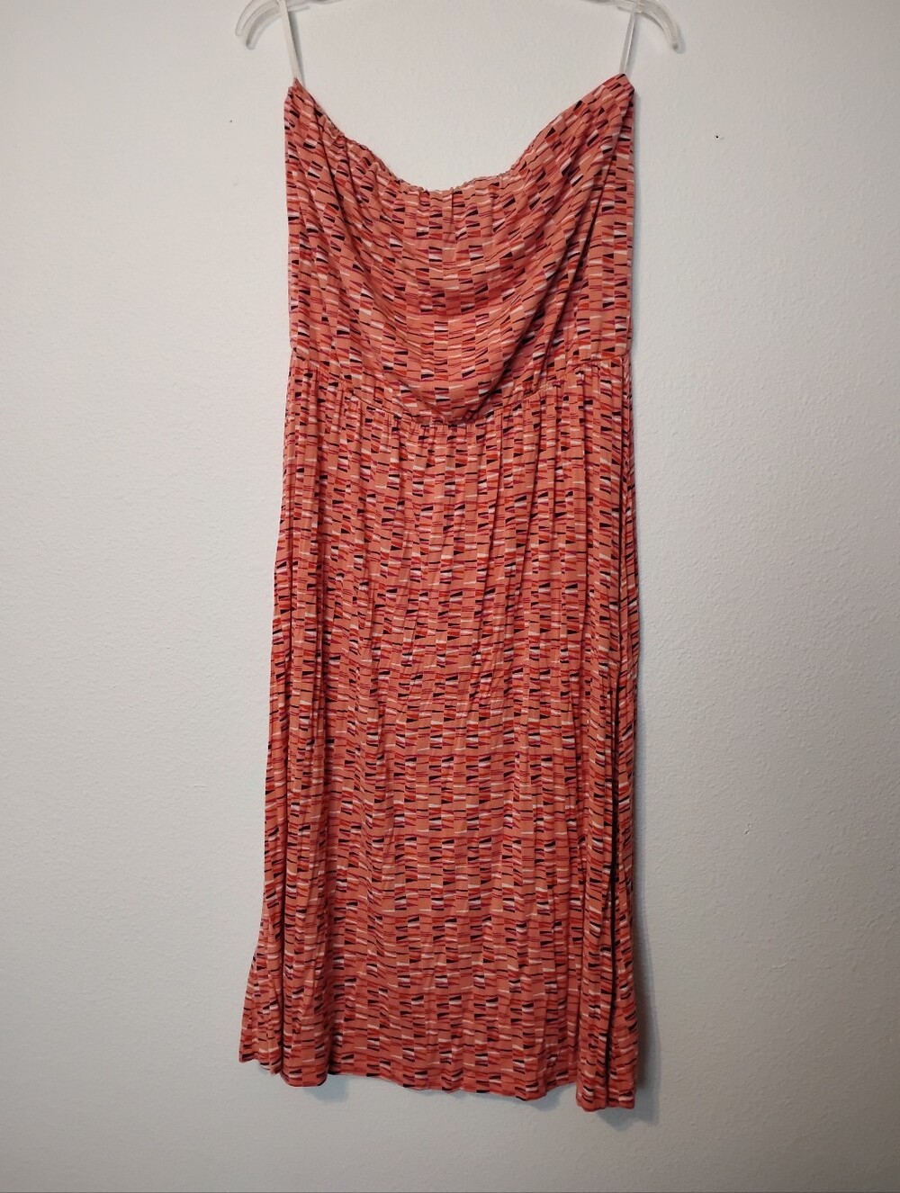 Attention Multicolored Patterned Sleeveless Tube Midi Dress